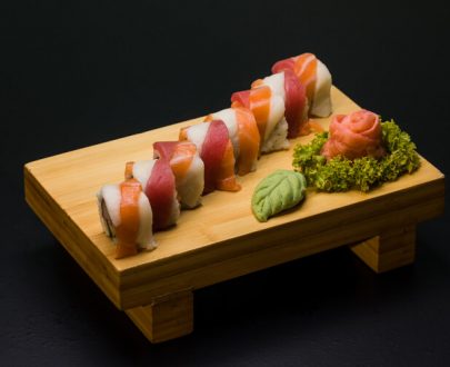 Rainbow Rolls Wrap 8buc - orez sushi, somon, ton, butterfish