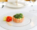 Tartar de somon și ton cu mere verzi şi wasabi